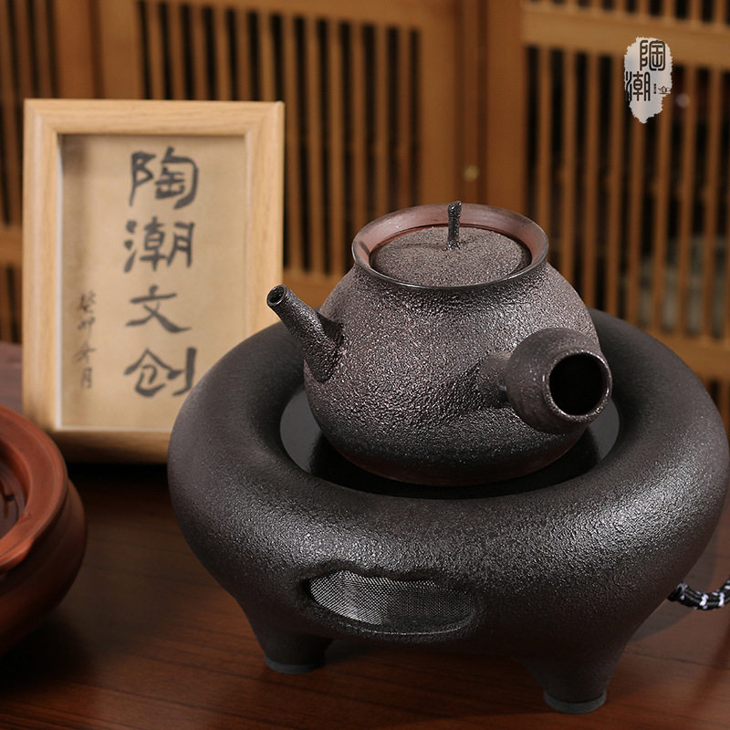 【陶潮文创】潮州砂铫烧水茶具窑变黑砖砂铫壶陶壶煮水煮茶壶陶瓷,餐饮具,煮茶炉,淘宝优惠券,粉丝福利购,淘宝优惠卷