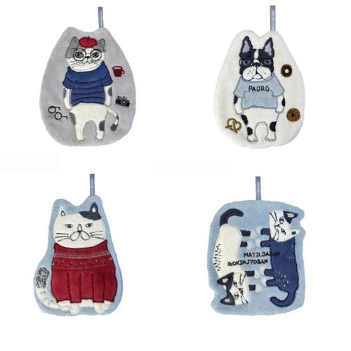 日本Kusuguru原单正品厨房擦手巾吸水速干可爱猫咪造型擦手巾