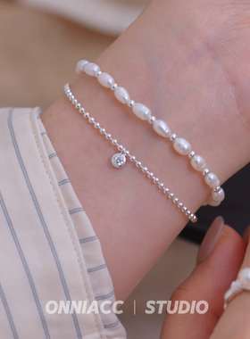 水钻圆球手链女生女款s925纯银高级感轻奢小众极简简约2026年新款