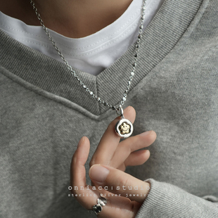 圆牌星星笑脸项链女锁骨链纯银气质高级设计感小众轻奢可爱毛衣链