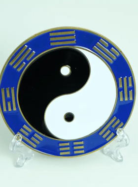 8厘米先天八卦北斗七星黑白太极黄白红绿红黄黑红太极贴古青铜