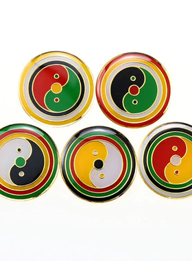 自粘贴黄铜万字福三圈太极八卦手机贴黄铜标牌3厘米