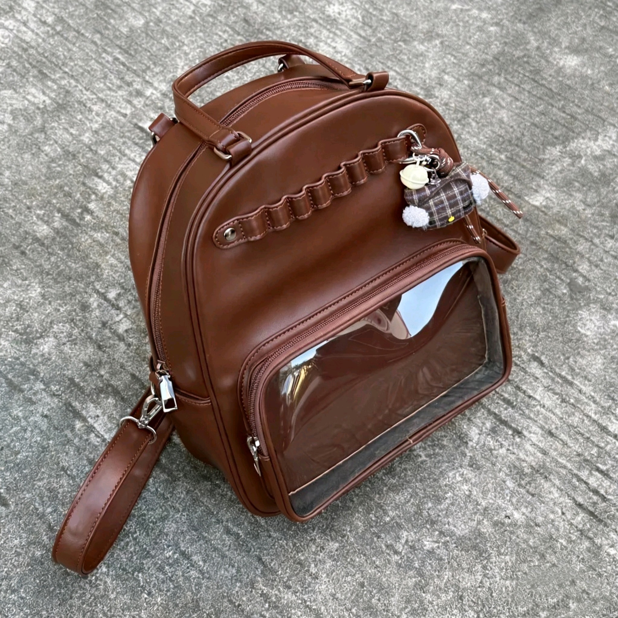 棕色书包痛包双肩小食量痛包外出可爱小清新学生女高级感,箱包皮具/热销女包/男包,痛包,淘宝优惠券,粉丝福利购,淘宝优惠卷