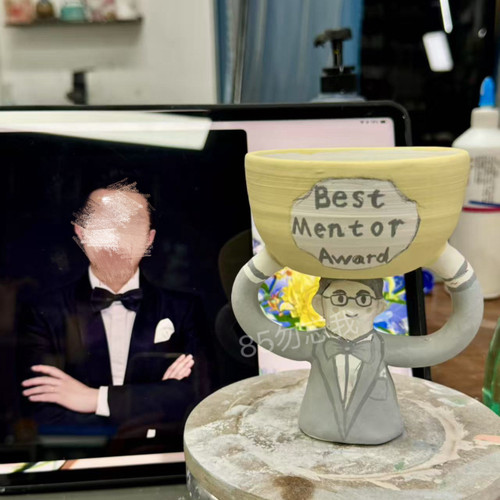 照片定制陶瓷纯手工拉胚绘制冠军杯导师杯定制奖杯导师杯