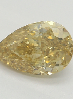 CY宝饰 GIA彩钻1.42克拉深彩橙黄色FDBOY / VS2梨形水滴形裸钻2EX