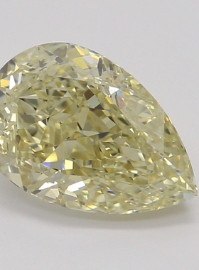 CY宝饰 GIA彩钻1.02克拉浅彩黄色FLBY / VVS1梨形水滴形裸钻裸石