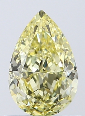 CY宝饰 GIA彩钻0.76克拉中彩黄色FY / VVS1梨形水滴形裸钻裸石