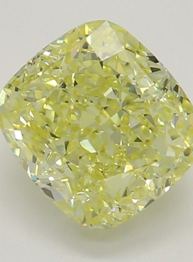 CY宝饰 GIA彩钻1.01克拉中彩黄色FY / VS2枕形裸钻裸石