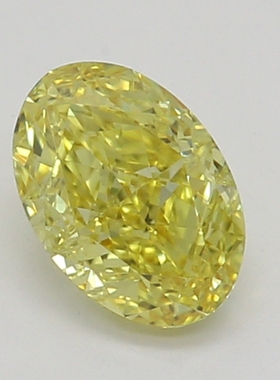 CY宝饰 GIA彩钻0.35克拉艳彩黄色FVY / SI1椭圆形裸钻裸石