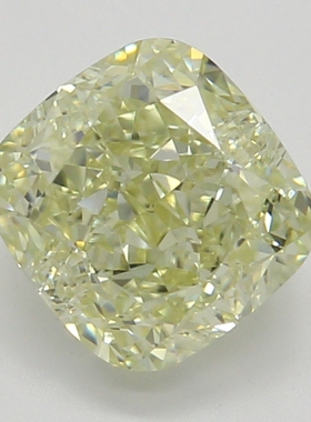 CY宝饰 GIA彩钻0.90克拉浅彩黄色FLY / SI1枕形裸钻裸石