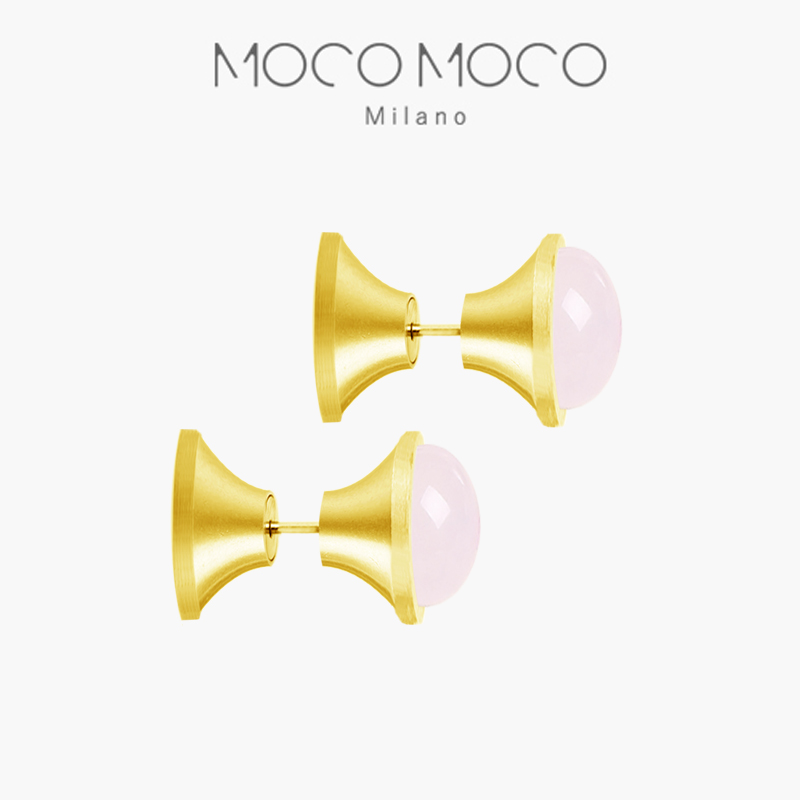 MOCOMOCO蛋白石金色耳环18K金半宝石耳钉首饰女礼物饰品轻奢气质
