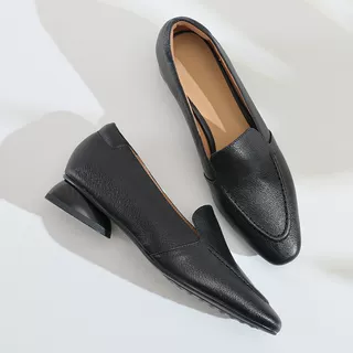 步享~ 原创复古低跟乐福鞋女春2025新款圆头粗跟时尚百搭真皮单鞋,女鞋,乐福鞋（豆豆鞋）,淘宝优惠券,粉丝福利购,淘宝优惠卷