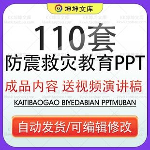 防震减灾PPT模板中小学生防灾日自然灾害地震预防自互救安全教育