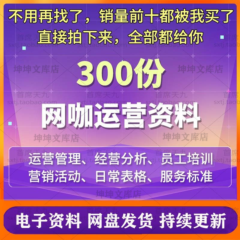 网吧网咖经营管理运营方案连锁标准化体系活动策画营收表格