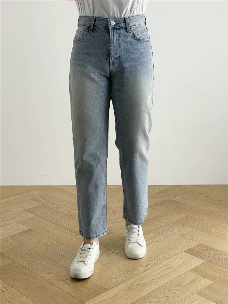 韩国adlib高腰九分烟管直筒裤女