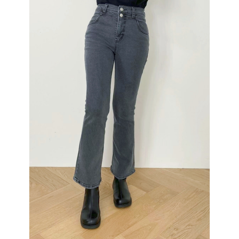 韩国adlib修身显瘦高弹力微喇裤