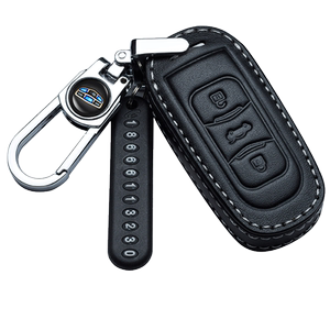 适用于吉利新远景X3X6博瑞博越帝豪GL缤越星越汽车真皮钥匙套包扣