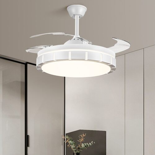 110V Taiwan Hidden Blade Ceiling Fan Light with RGB Bluetoot