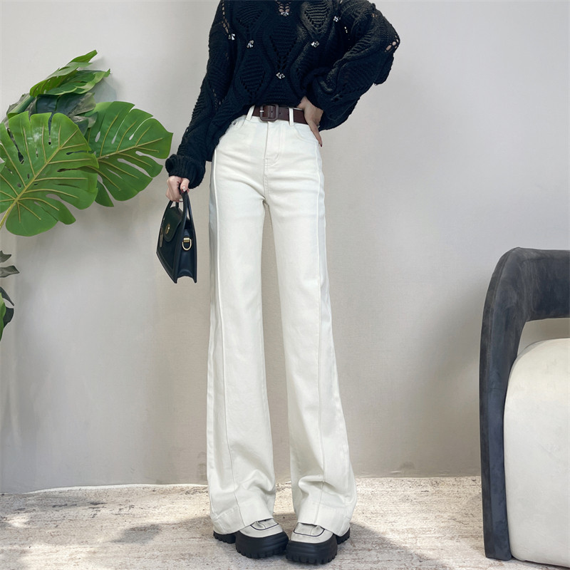 2026春秋加绒新款垂感阔腿牛仔裤女款爆款宽松高腰百搭直筒不贴腿