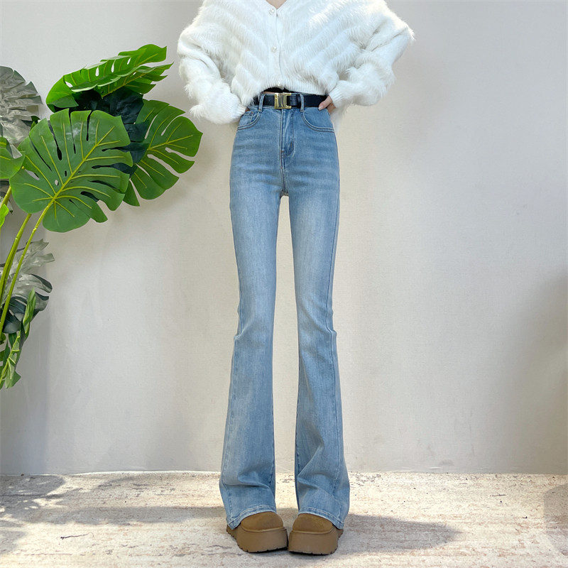 迪否新款冬季加绒微喇牛仔裤2025水洗时尚气质百搭高腰显瘦喇叭裤,女装/女士精品,牛仔裤,淘宝优惠券,粉丝福利购,淘宝优惠卷