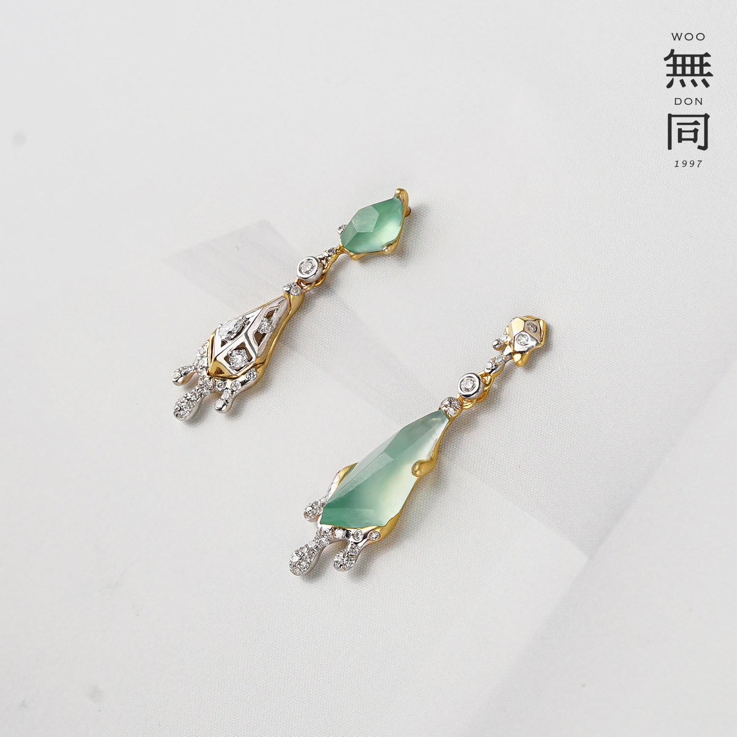 无同丨售完欣赏  冰雪盛宴  莹翠耳环冰种翡翠耳环