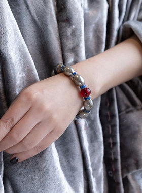 无同老银珠古法琉璃民族风手链
