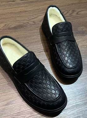 冬季男士一脚蹬乐福鞋