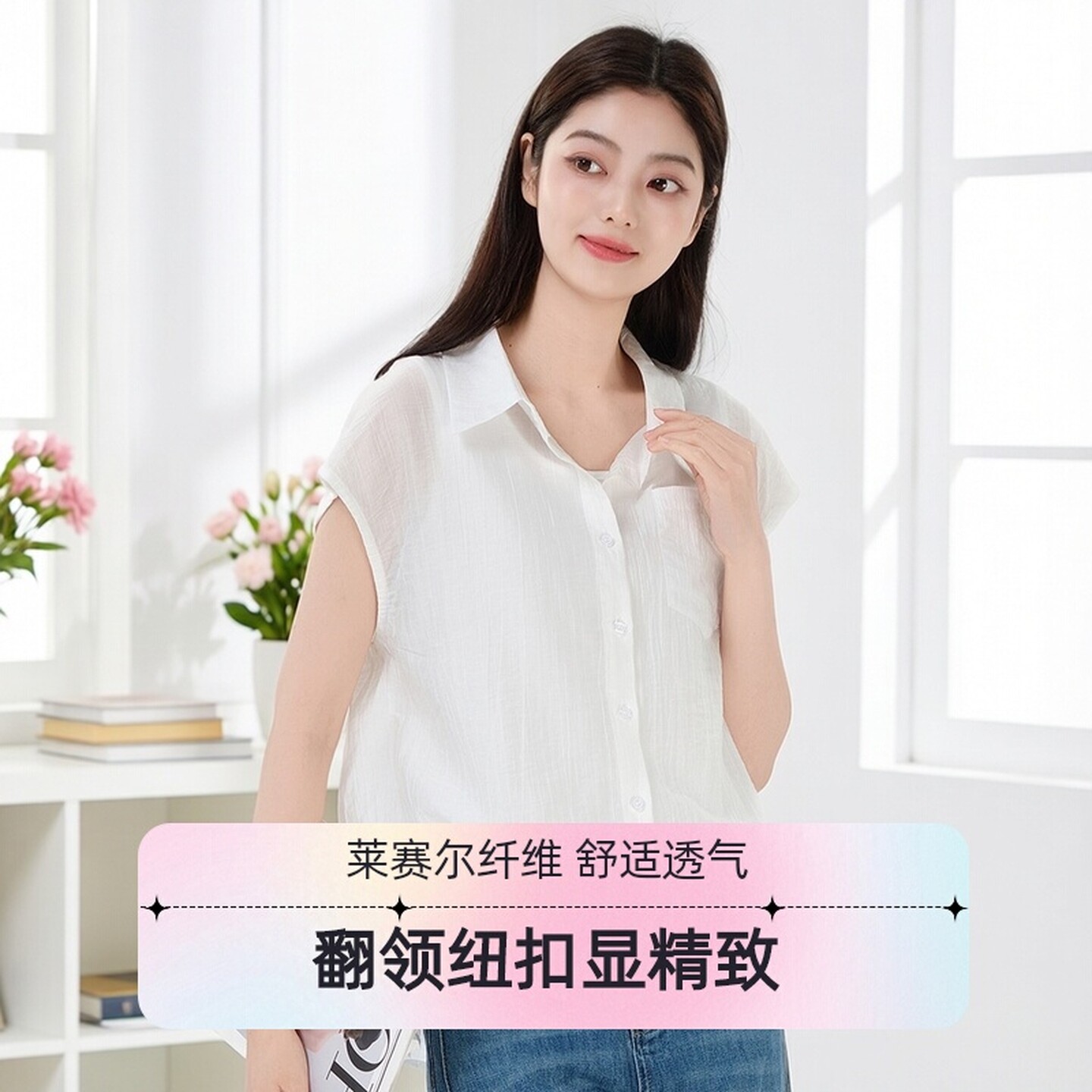 芭依璐时尚衬衫2026年夏季前短后长设计感显瘦翻领上衣加吊带女