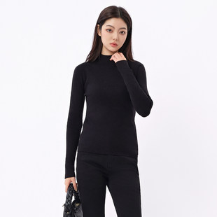 韩版 芭依璐2026早春新品 小衫 女长袖 半高领显瘦毛衣简约内搭针织衫