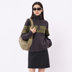 高领毛衣女显瘦宽松针织衫 韩式 加厚打底上衣女 新款 芭依璐2025冬季