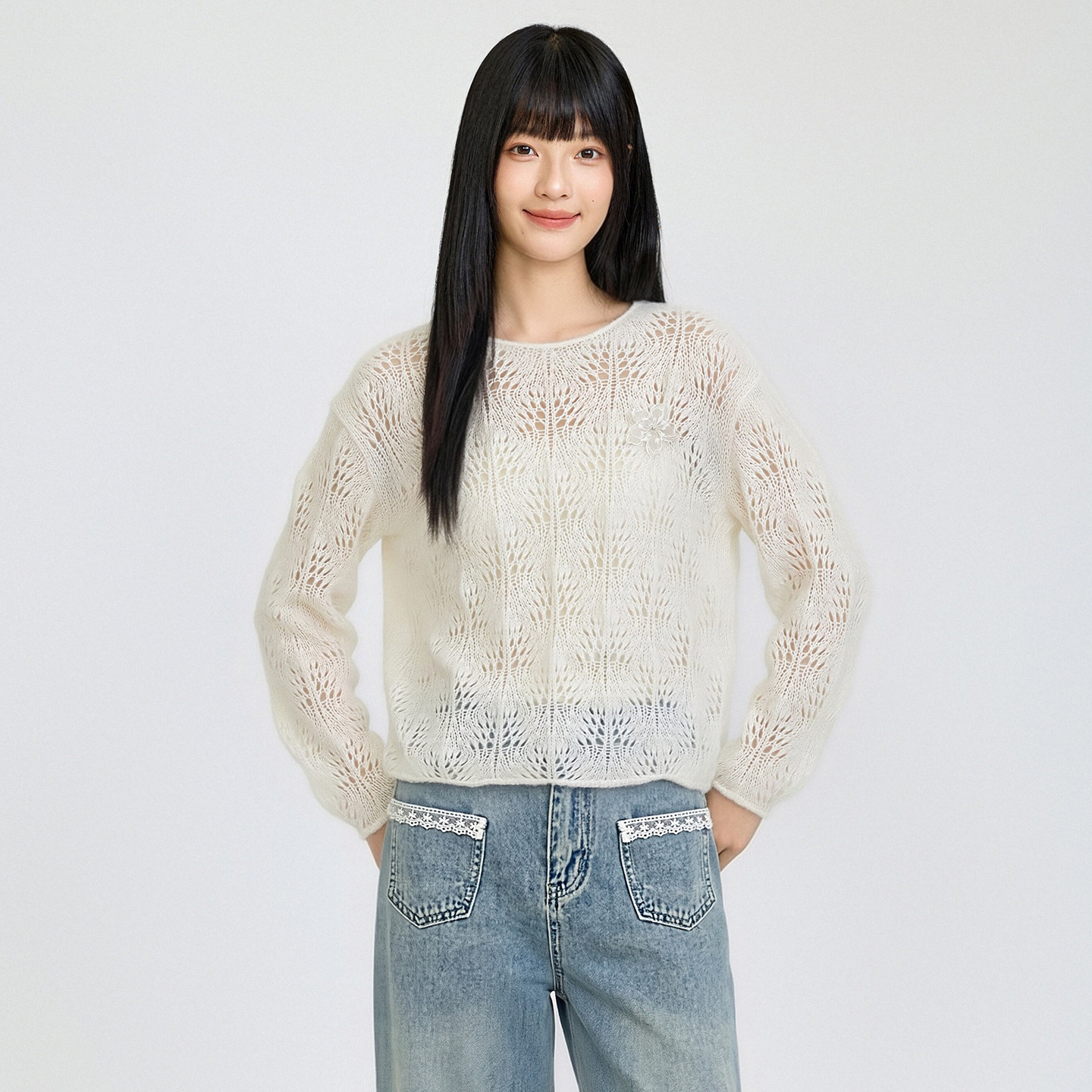 芭依璐秋装法式羊毛针织衫女毛衣