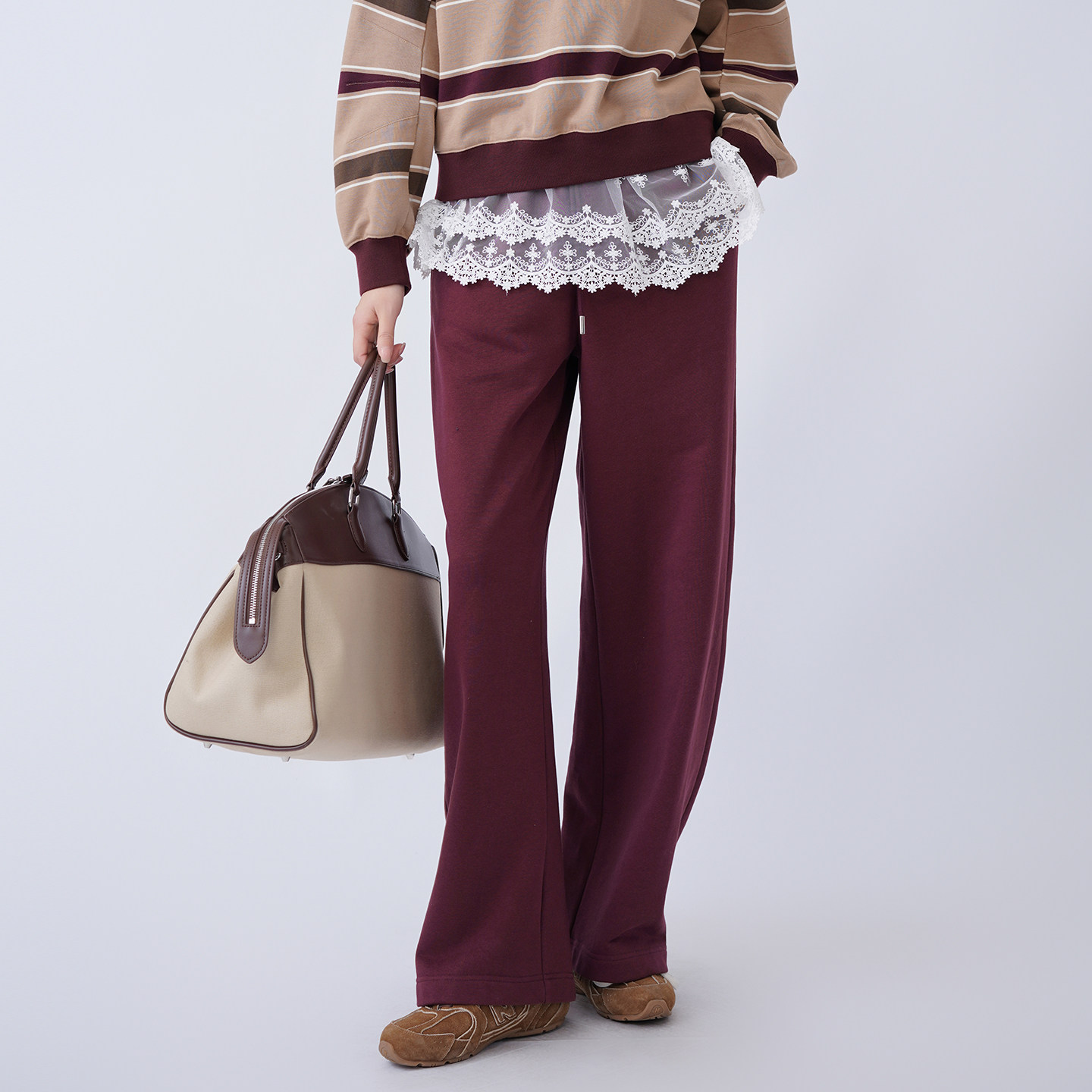 芭依璐2026春装新款裤子休闲裤卫裤时尚百搭阔腿裤纯色抽绳长裤女,女装/女士精品,卫裤,淘宝优惠券,粉丝福利购,淘宝优惠卷