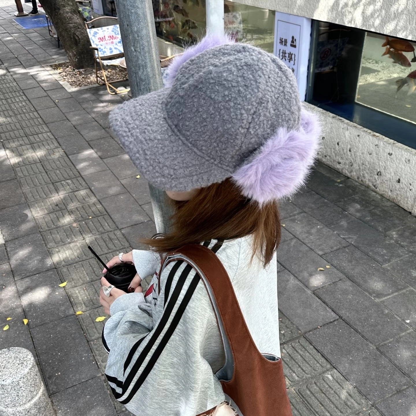 冬季保暖雷锋帽防寒护耳帽帽毛绒鸭舌帽耳罩滑雪撞色棒球帽子女