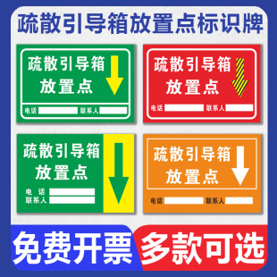 疏散引导箱放置点标识牌 楼层疏散引导员职责标语墙贴消防配电室电箱下禁止堆杂物标示警示牌温馨提示标志牌
