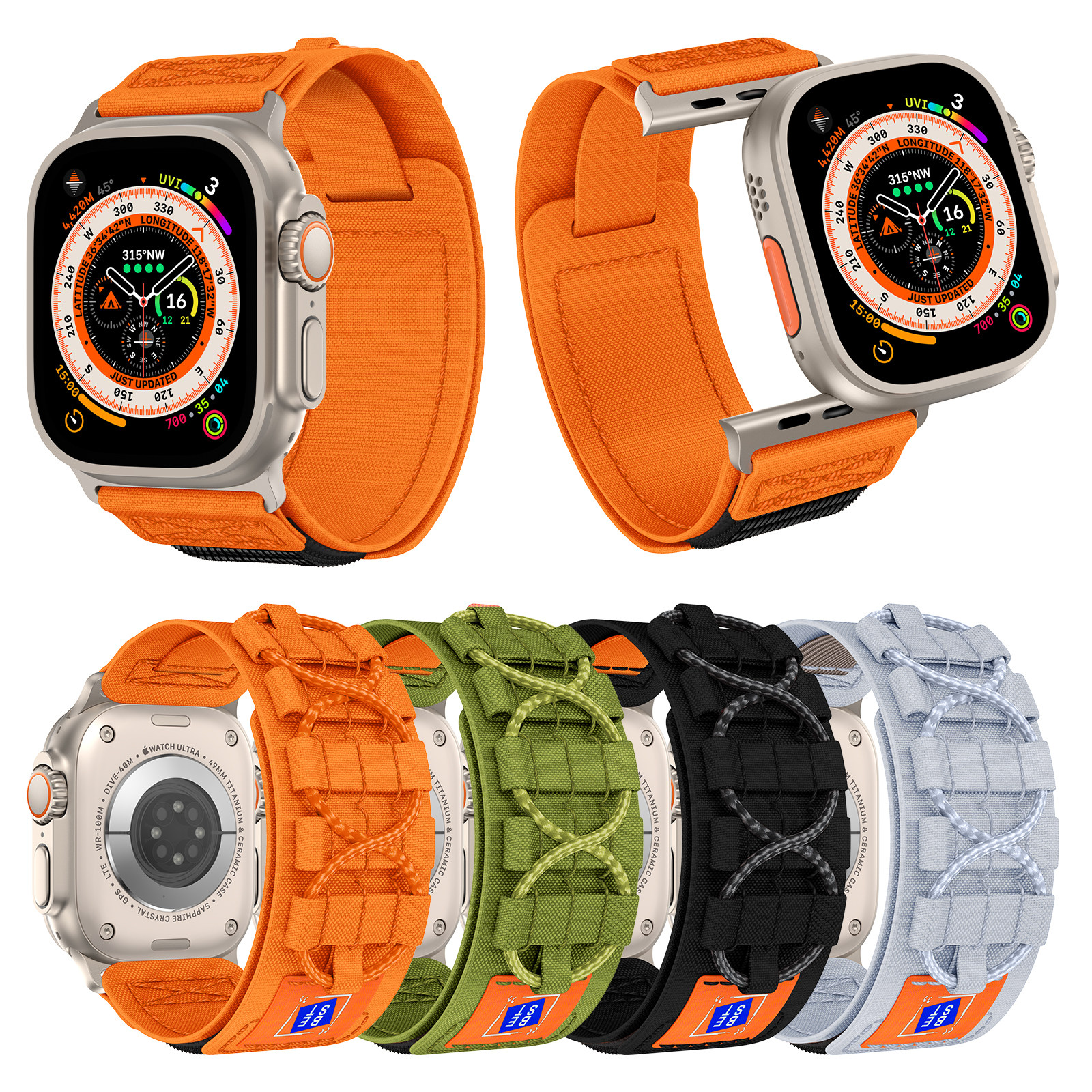 轨道款适用apple watch10/11代编绳尼龙表带苹果手表Ultra3魔术贴