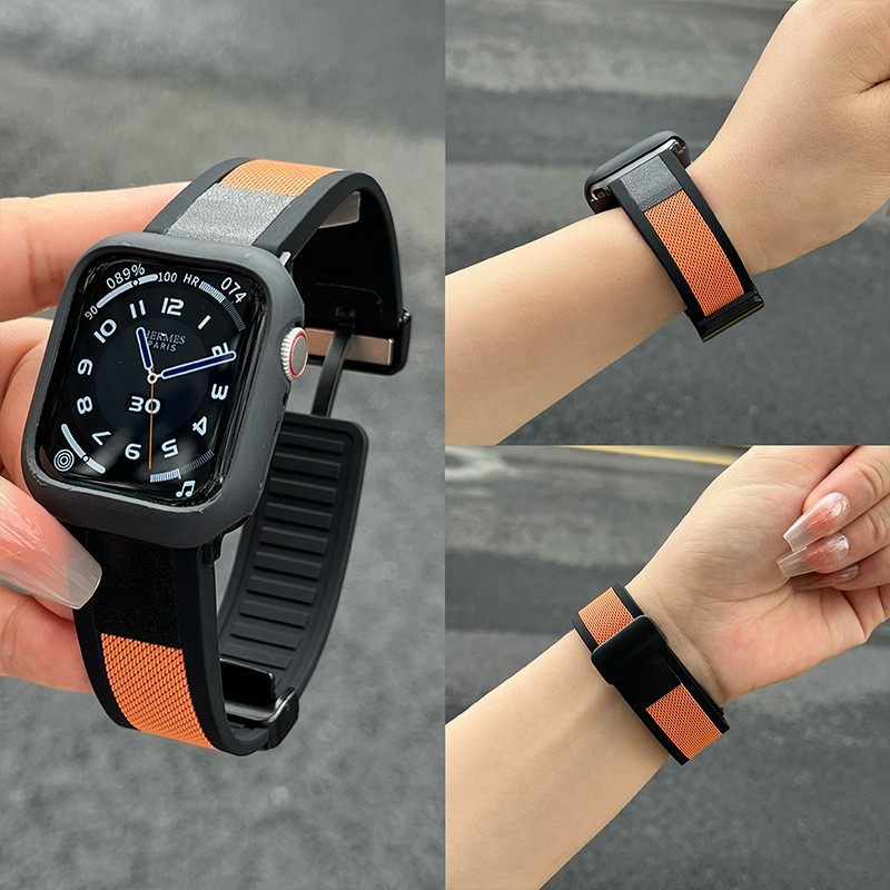适用Apple watch10手表带苹果iwatch986代硅胶米兰磁吸扣通用22mm