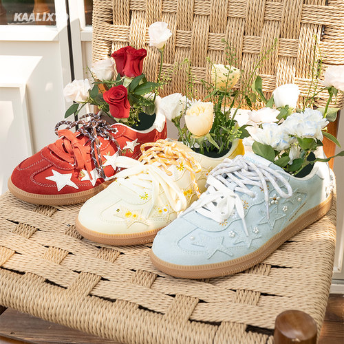 Kaalixto星星鞋2025新款红色德训鞋男女同款百搭运动休闲鞋