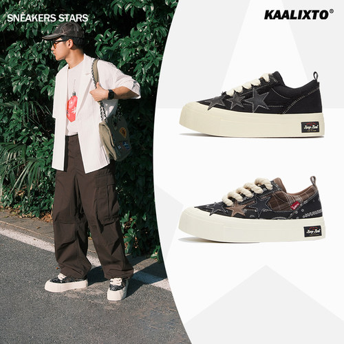 kaalixto舒适透气帆布鞋青春低帮