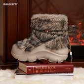 kaalixto新款 防滑 女潮流户外短靴时尚 加绒保暖男女冬款 雪地靴棉鞋