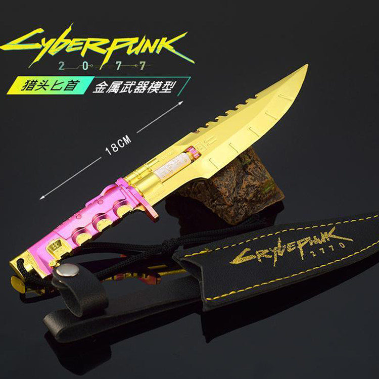 赛博朋克2077游戏周边猎头小刀合金武器模型玩具金属摆件手办18CM - 实物图