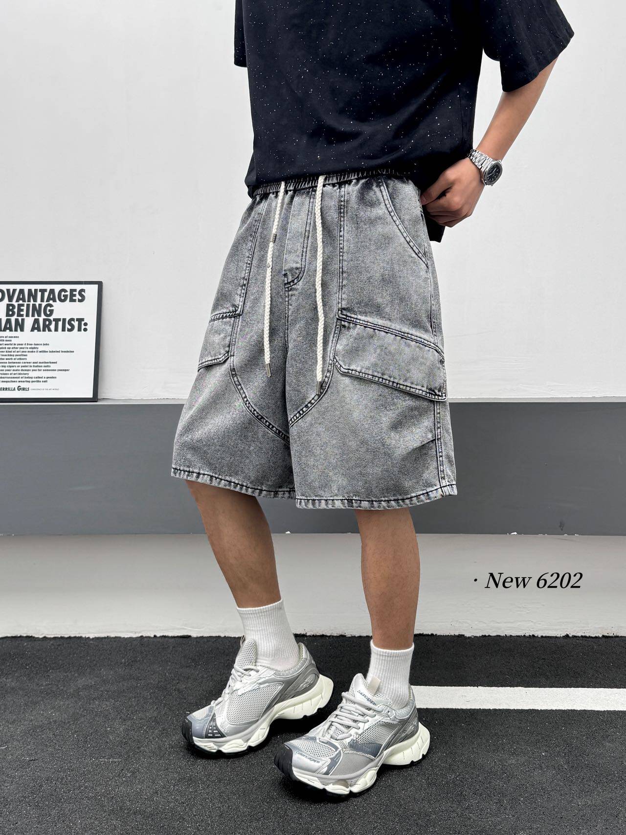 2026夏季新款男装潮牌宽松扩牛仔裤