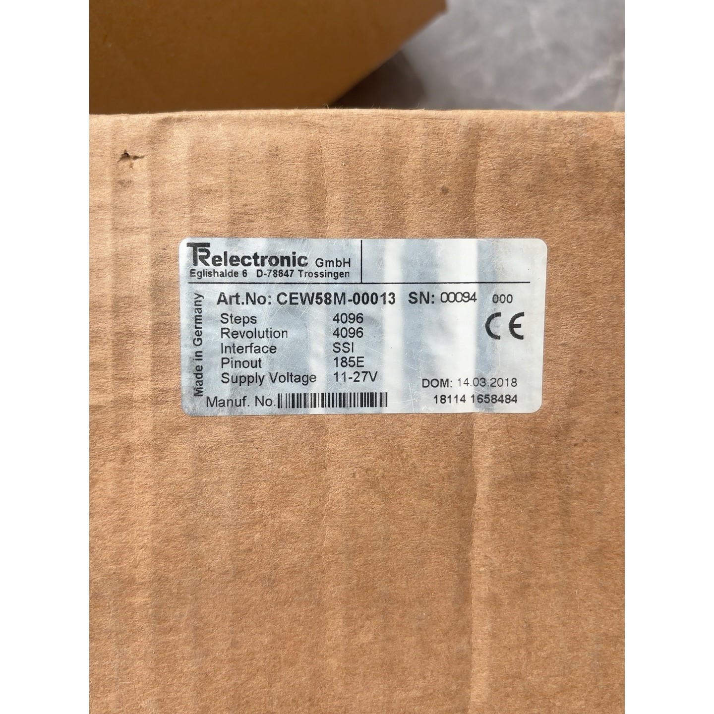 德国TR帝尔拉绳编码器CEW58M-00013,4096脉冲