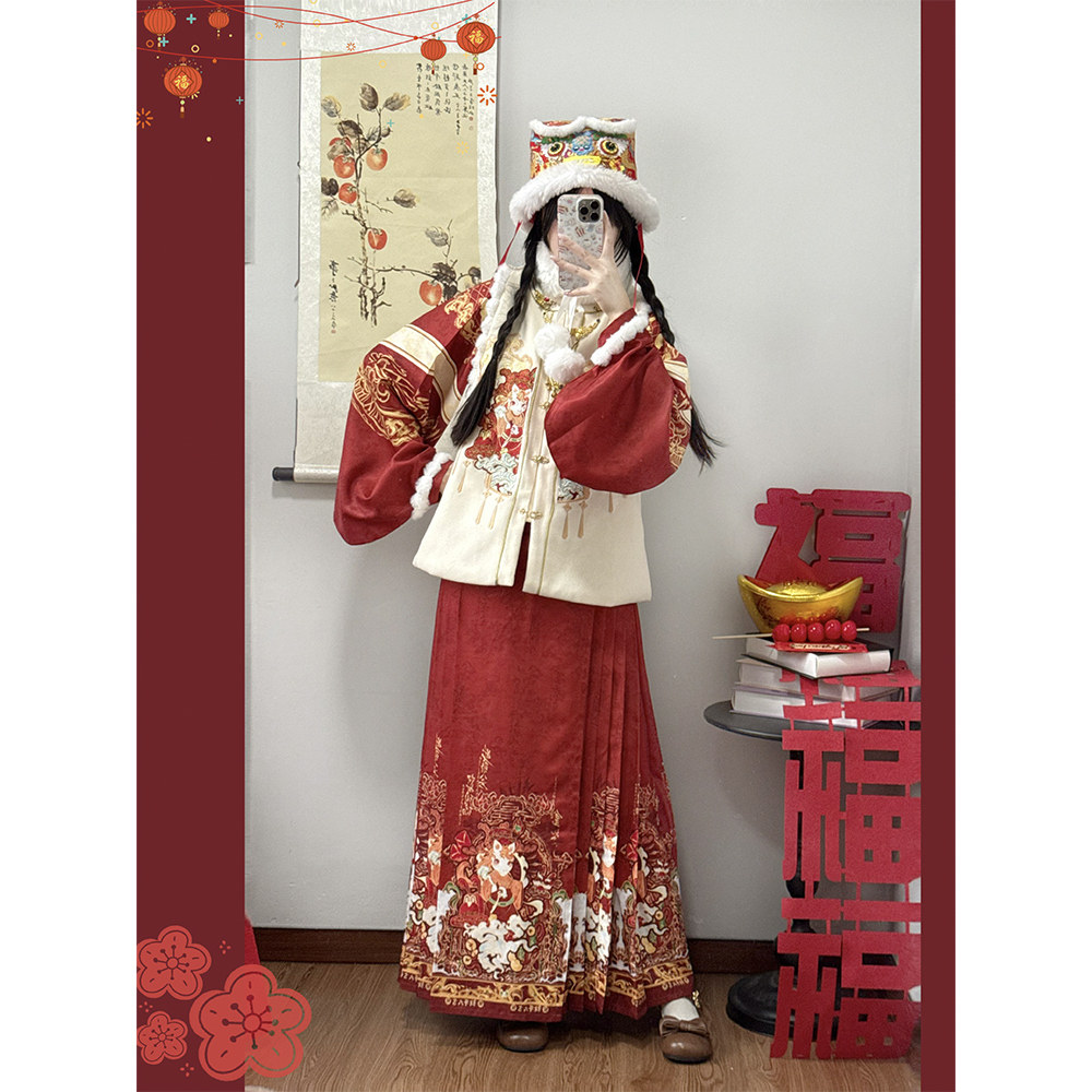 云裳初装拜年服马面套装秋冬加绒