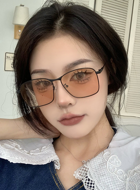 复古大框茶色墨镜女高级感网红街拍显瘦素颜近视镜防紫外线太阳镜