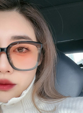 韩版大框方形茶色墨镜女大脸素颜神器渐变粉色防紫外线偏光太阳镜