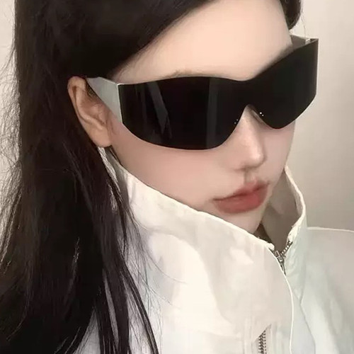 欧美连体墨镜y2k水银骑行眼镜