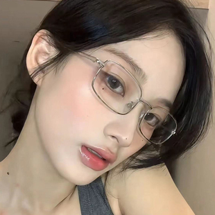 韩版 潮窄框小脸复古可配度数近视镜男 方框金属金丝边方眼镜框女款