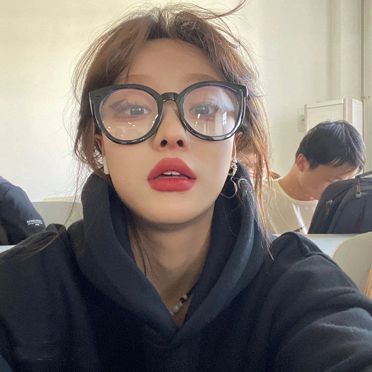 超轻复古圆形黑框眼镜装饰显脸小网红防蓝光黑色粗框眼镜可配近视,ZIPPO/瑞士军刀/眼镜,定制成品光学镜,淘宝优惠券,粉丝福利购,淘宝优惠卷