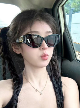 猫眼墨镜复古女款方圆脸2025新款太阳眼镜防紫外线高级感大框近视