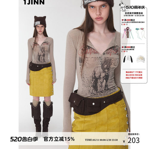 1JINNSTUDIO复古亨利领针织衫
